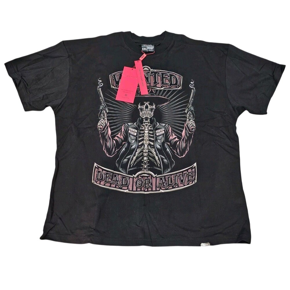 Guapi TShirt Mens 2XL Wanted Dead Or Alive Skeleton Graphic Tee Limited Edition